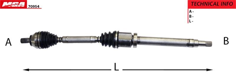 MGA-70954 Aks Komple Sağ Vct (Ford Focus Cmax 1.6Tdci Otom.Şanz 03-) (36X26X921Mm) 3M513B436MH