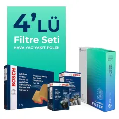 BOSCH Fiat Doblo 1.3 Dizel Filtre Bakım Seti EURO 5 (2010-2016) 4 FİLTRE