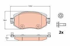 MGA-55660 ÖN FREN BALATASI RENAULT MEGANE IV 15> (TÜM MOTOR TİPLERİ) G:129MM Y:58.4 MM K:18MM