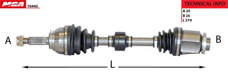 MGA-70445 Aks Komple Sağ Abs'Sız - (Hyundai Getz 02/10 1.5 Crdı 4Cyl Dizel) 495001C510