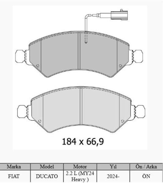 Ferbe- 00940 Fren Balatası Ön Wva Fiat Ducato 2.2 My24 Heavy 2024 -