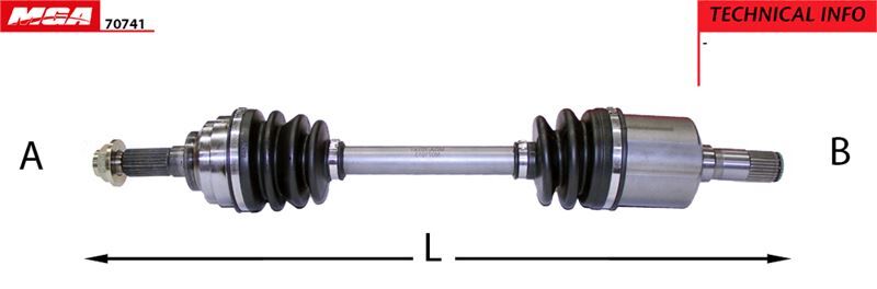 MGA-70741 Aks Komple Sol-(Mazda 323-Lantıs 95/98 1.8 Manuel) (26X28X615,5Mm)