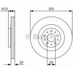 Bosch 0986479736 Ön Fren Diski Doblo 2010- Combo 5 Bijon 51854567-51897455-51914663