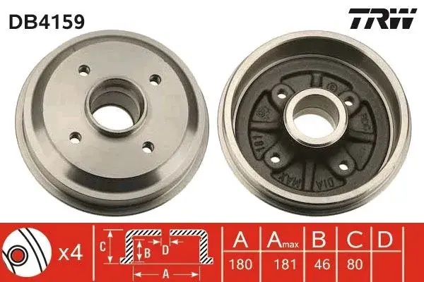TRW DB4159 | ARKA KAMPANA P106-P206 ABS'SİZ (1 ADET) 4247.35