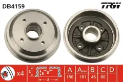 TRW DB4159 | ARKA KAMPANA P106-P206 ABS'SİZ (1 ADET) 4247.35