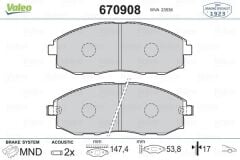 VALEO 670908 I ÖN FREN BALATA HYUNDAI H100 STAREX 2.5L D4BH TC. TCI PANELVAN 96-07