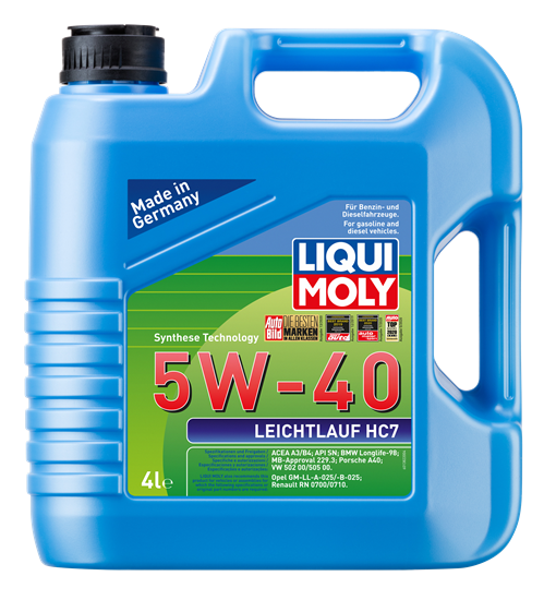 LIQ-1382 - Motor Yağı Leichtlauf Hc7-5W40 4 Litre Dpfsiz Benzinli Dizel A3/B4/Sn+/Bmw Ll-98/Mb 229.3/Vw 502