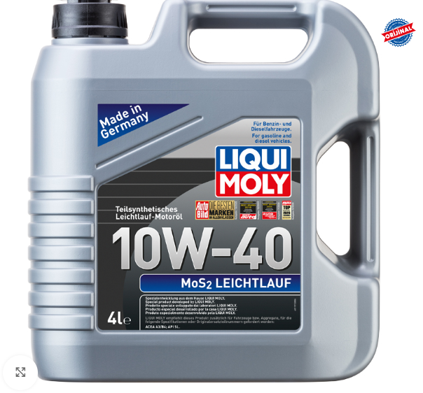 LIQ-6948 - Motor Yağı Mos2 Leichtlauf-10W40 4 Litre Yağ Yakmayı Engeller Acea A3 Acea B4 Api Sl 4B4L