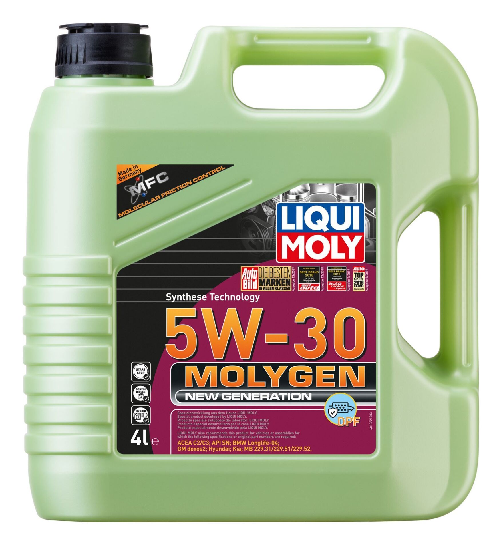 LIQ-21225 - Motor Yağı 5W30 Dpfli 4B4L 4 Litre Molygen Full Sentetik