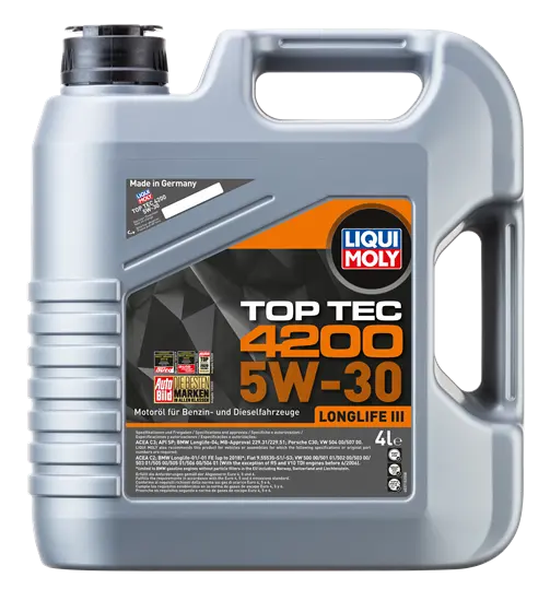 LIQ-3715 - Motor Yağı Top Tec 4200-5W30 4 Litre Tam Sentetik(V W Bmw Mercedes Dpli Benz+Diz.) 4B6L