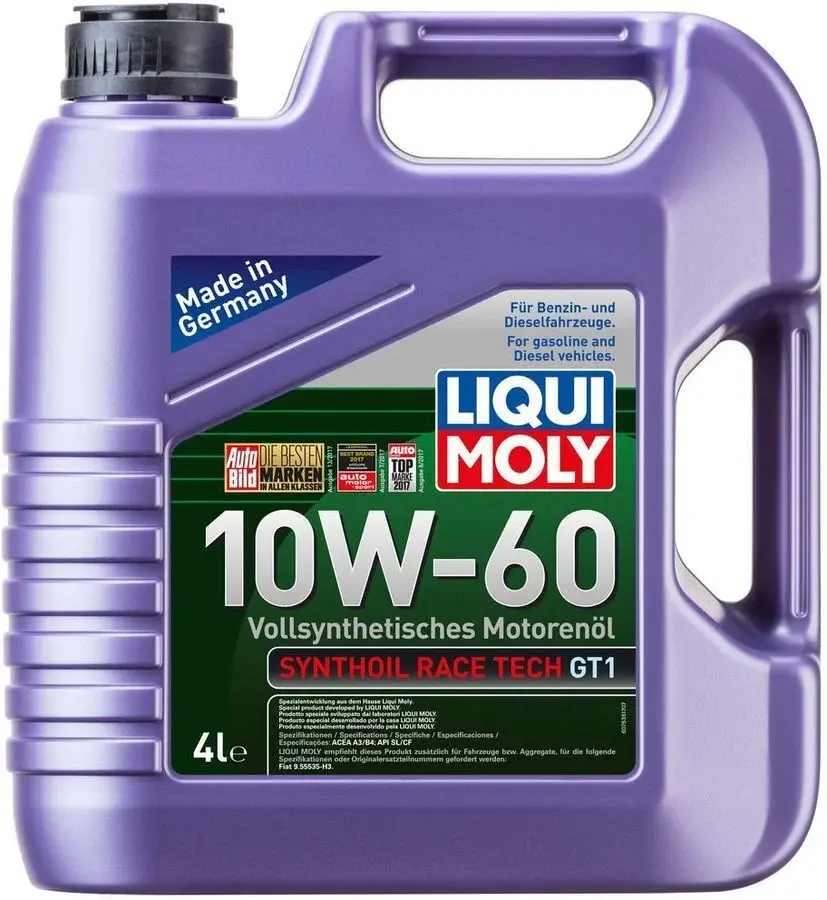 LIQ-7535 - Motor Yağı Synthoil Race Tech Gt1-Motor Yağı 10W60 4 Litre Acea A3 Acea B4 Api Sn Fiat 9.55535-H3 4B4L