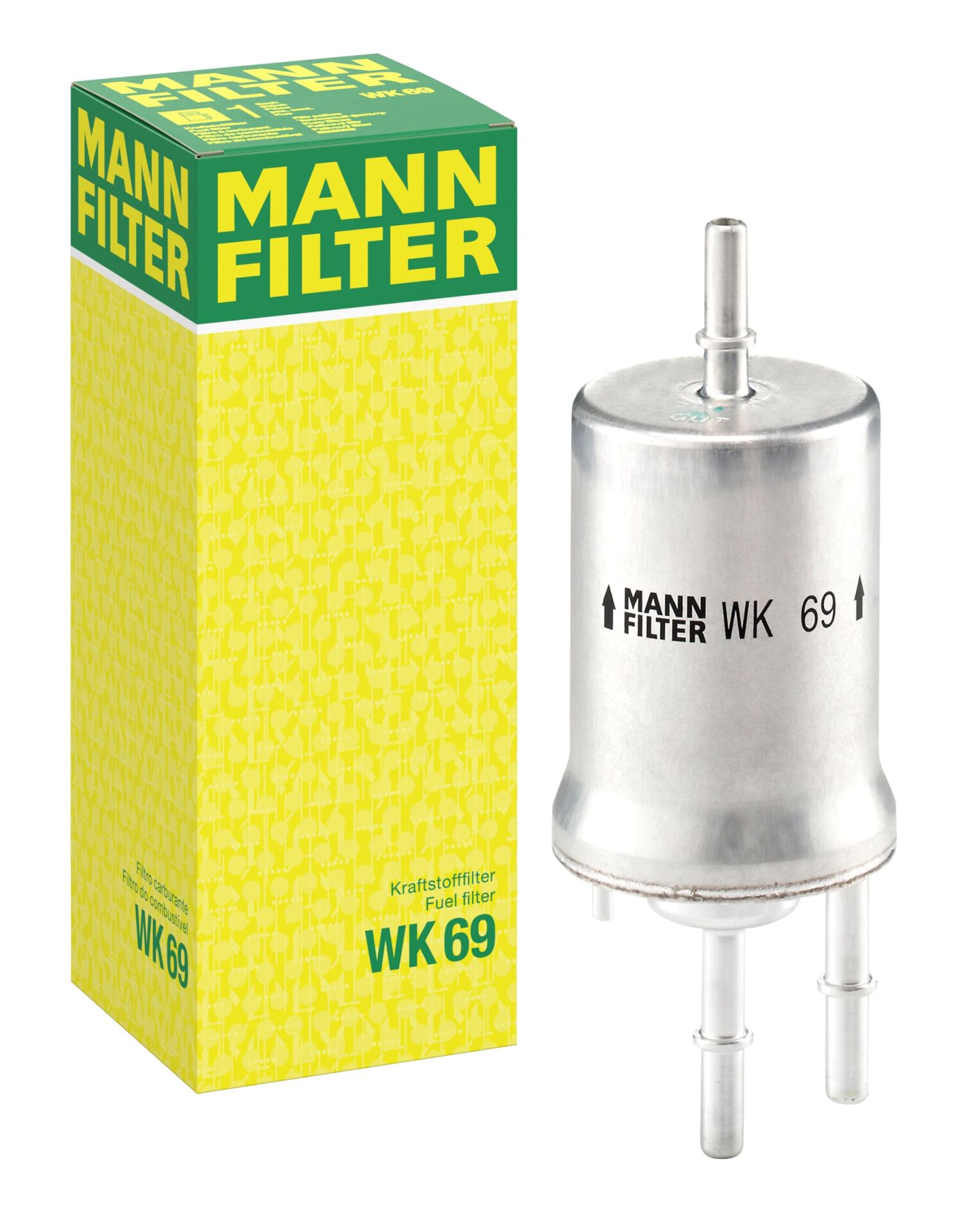 MANN-WK69 - Yakıt Filtresi - 6.6 Bar (Vw Amarok 10- Caddy 11-Golf 04-14 Polo 10-Audi A3 04-13 Seat Leon 06-13 Skoda Octavia 04-13) 1K0201051B-1K0201051C-1K0201051K
