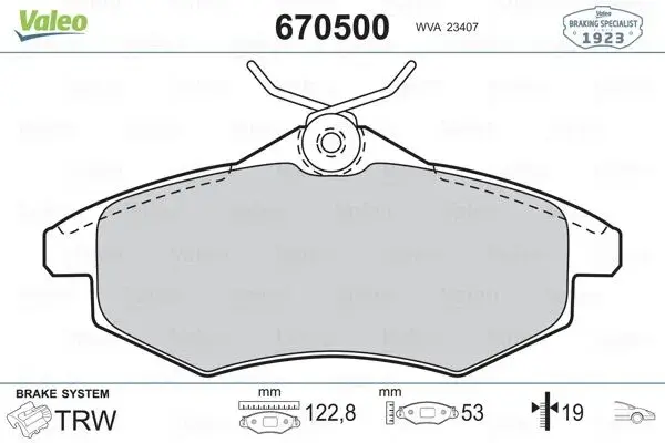 VALEO 670500  ÖN BALATA C2 03=> C3 1.1i.1.4 HDI.1.4i 02=> (KÜÇÜK TİP ) GDB1495 425345-425369-425384