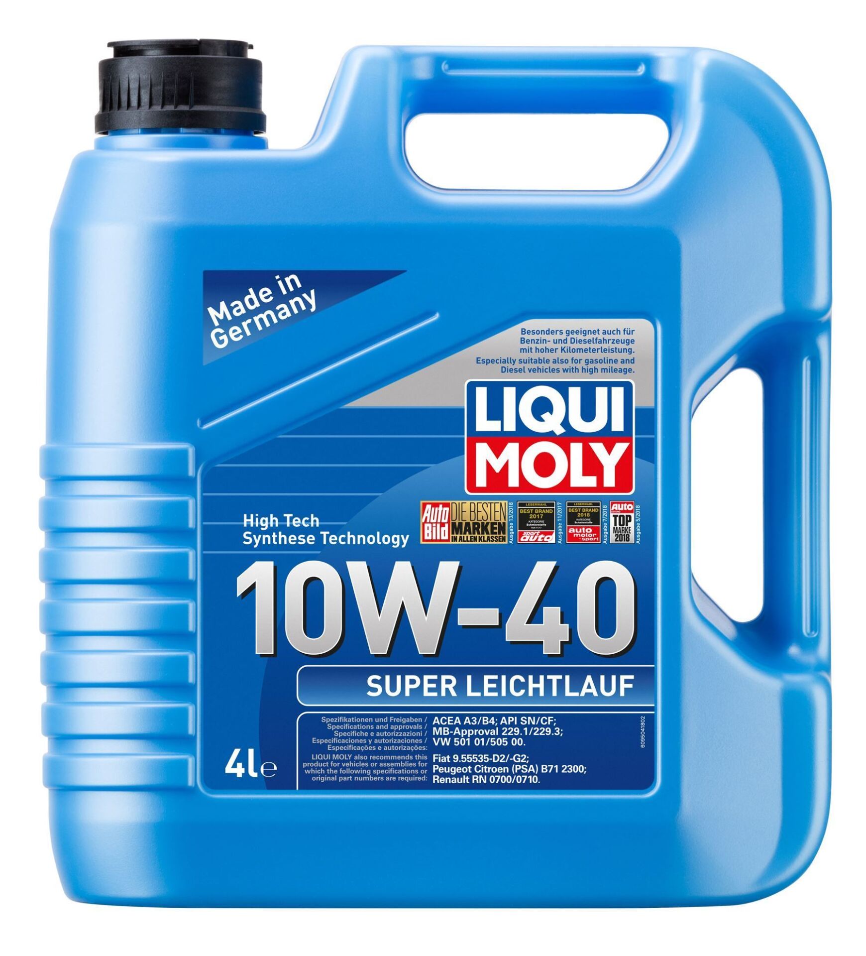 LIQ-9504 - Motor Yağı Tam Sentetik 10W40 4 Litre Acea A3/A Cea B4/ Api Sn/Vw501 01/Vw505 00 4B4L