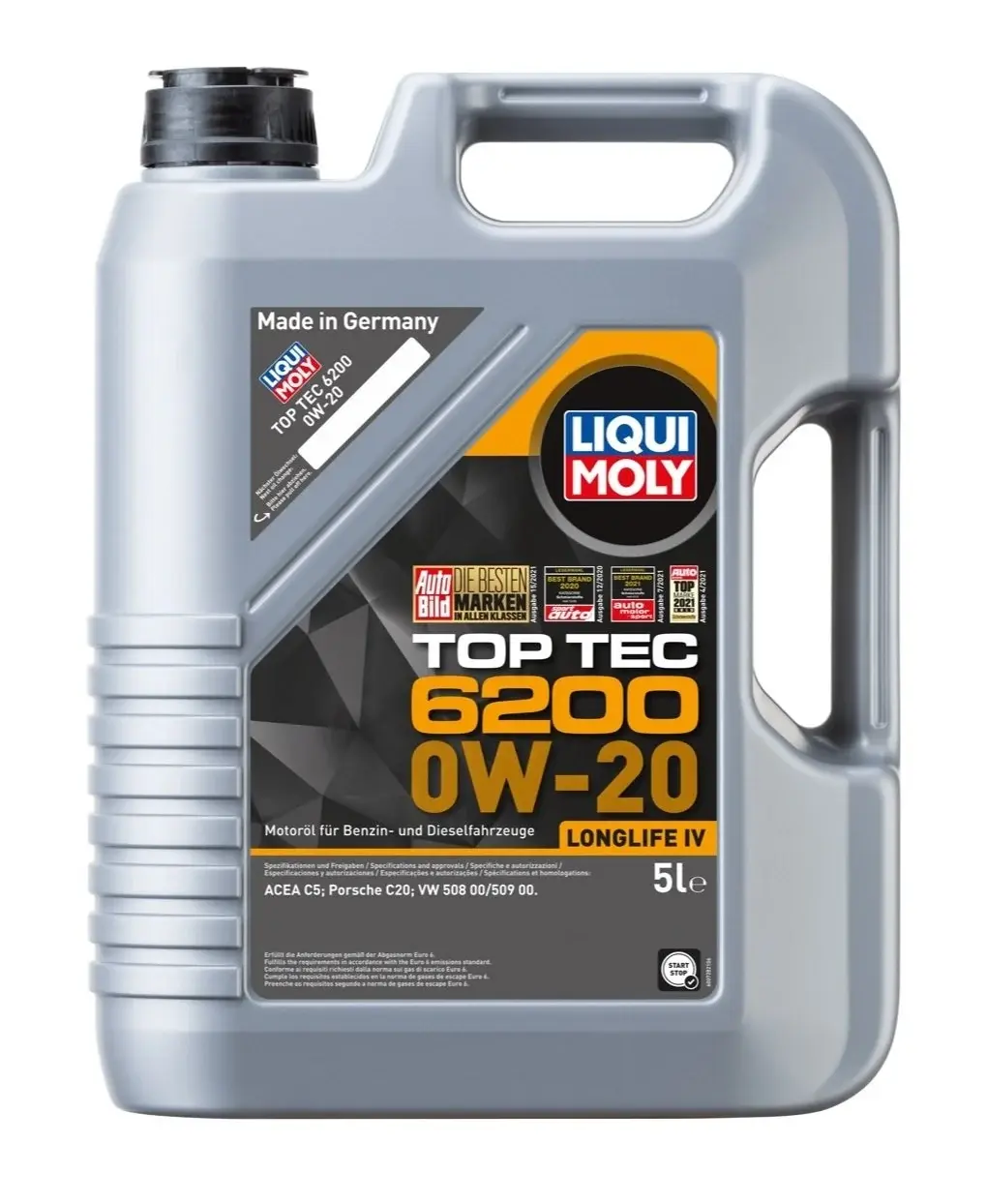 LIQ-20789 - Motor Yağı Top Tec 6200 0W20 5 Litre 4B5L C5/Vw 5080 0 50900/Porshce C20/Wss-M2C 956-A1