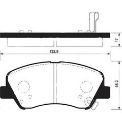 Mga-55221  Balata Fren Üstten Delikli- Hyundai Accent Blue 12/14/İ20 12//Kia Rio Cerato 581011Ra00-581011Ra05-581011Wa35