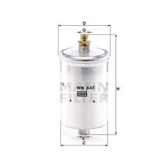 MANN-WK845 - Yakıt Filtresi Mercedes M103 W124 W126 028127435A-31262351