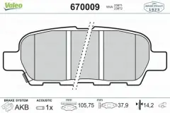 Valeo 670009  Arka Fren Balatası Nissan Qashqai (J10) 07>13 X-Traıl 07>13 Juke 10> Renault Koleos 08> 44060Al586-440000027R-D4060-Ja00J