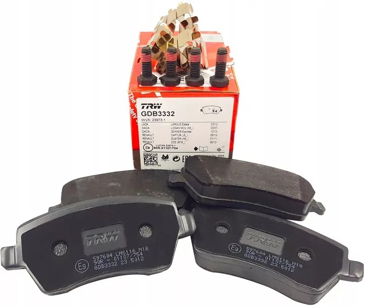 TRW-GDB3332 - Fren Balatası Ön Clio 3 (III) Duster Dokker Lodgy Logan Modus Megane IV 1.6 16V H4M // Nissan Micra 03-10/Note 07/11 410604775R 410608481R