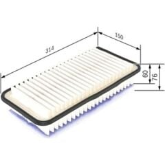 BOS-F026400143 Filtre Hava-(Toyota Yaris 1.4 D4D 06/11 Yaris 1.4 D4D 12/ Rav4 2.0 D4D 15/ Avensis 1.6 D4D 15/ Verso 1.6 4D4 13/ Dizel) - 1780100020