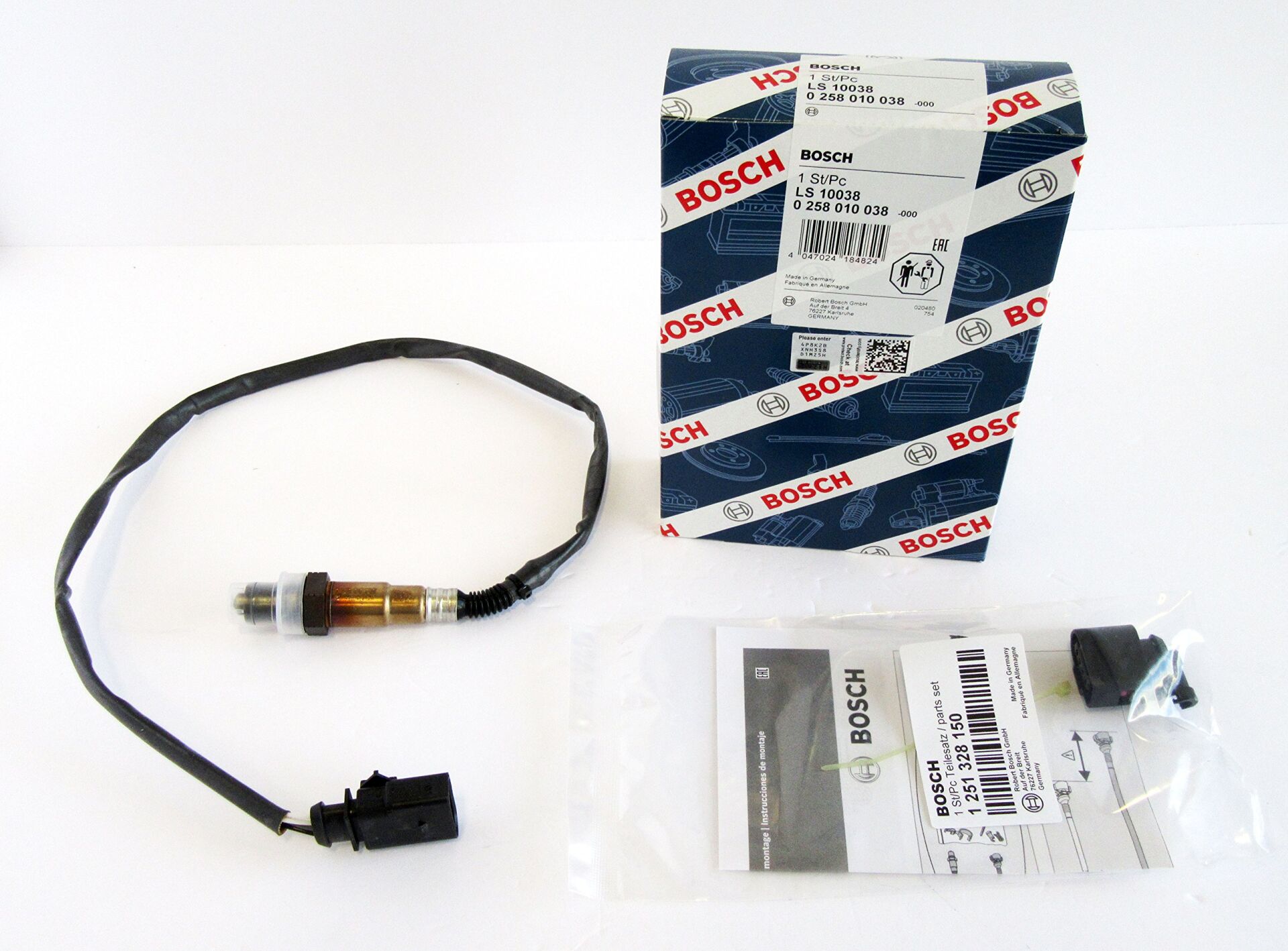 BOSCH 0258010038 Oksijen Sensörü Lambda Sondası (4 Kutuplu 750Mm) Amarok Beetle Passat/Cc Golf Vı Jetta Polo Tıguan T - 1K0998262T