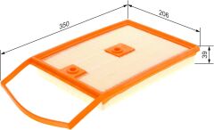 BOS-F026400543 Hava Filtresi (Vw Polo 15-18 Audi A1 15-18 Seat İbiza 16-17 Skoda Fabia 15-) - 6C01296200