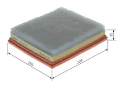 BOS-F026400511 Hava Filtresi (Citroen C-Elysee/C3 II/C4 Cactus /Ds3/Ds4/Peugeot 301 208 308 508 5008) 9802348680 - 3639671