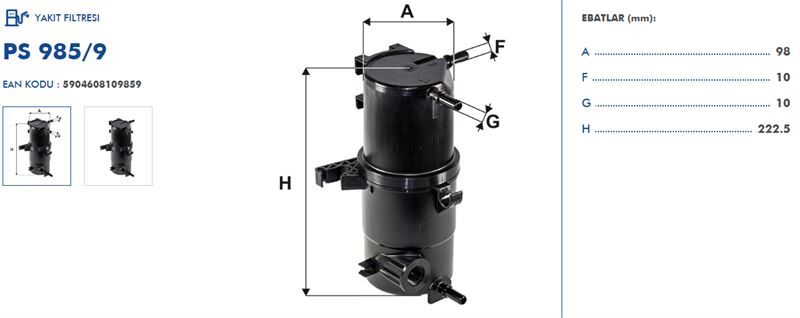 FILTRON-PS985/9 - Yakıt Filtresi Vw Amarok 2Ha 2Hb S1B S6B S7A 57B 2.0 Bitdi-132 Kw-180 Ps-11.2011- 2H0127401D