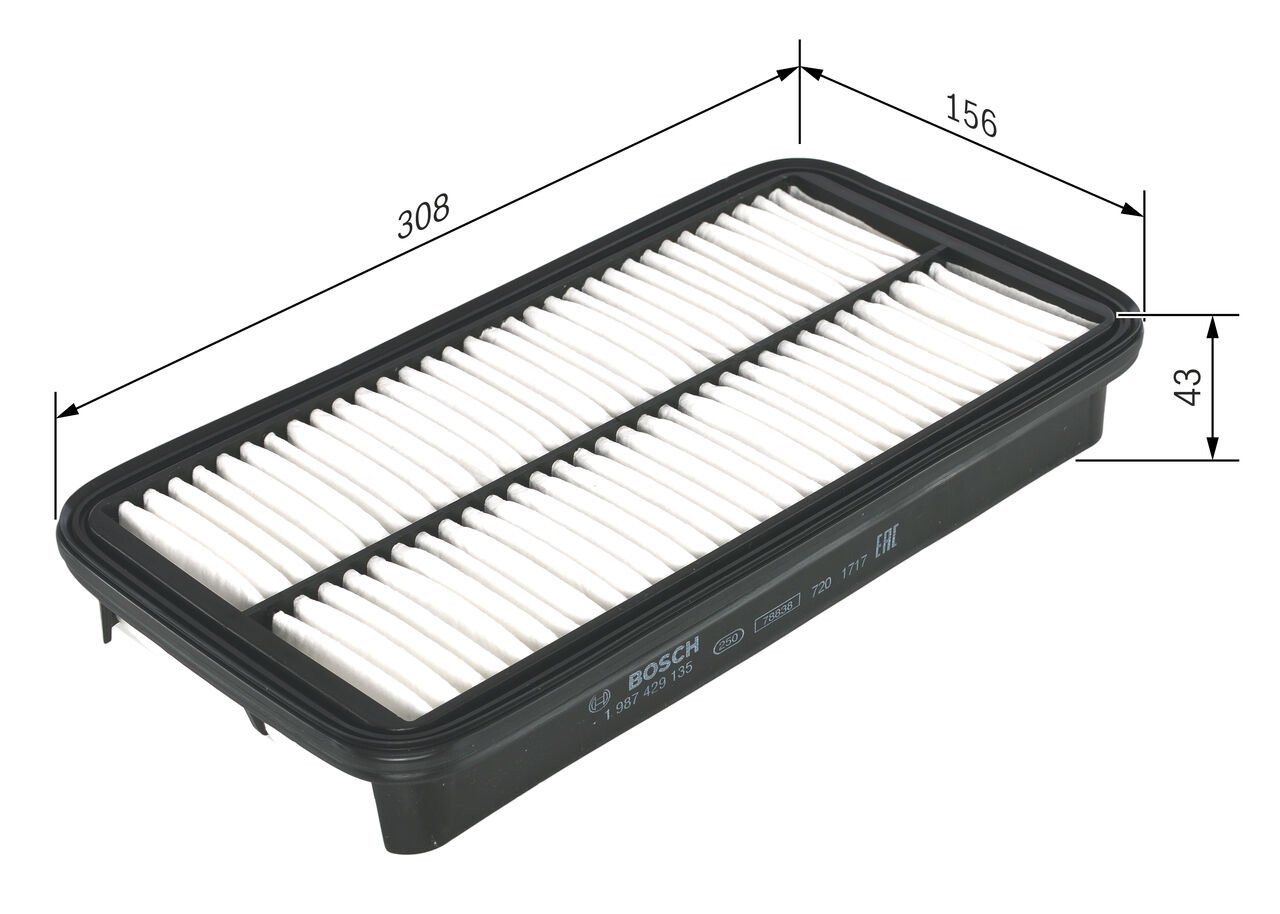 BOS-1987429135 Hava Filtresi Toyota Corona 92-97 At191 35 Rav4 2.0 16V 94-00 Carına Avensis St220 - 1780174020