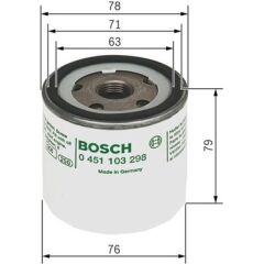 BOS-0451103298 Bosch Yağ Filtresi (Ford Focus/Mondeo/Fiesta Bm 98-Skoda Felicia)