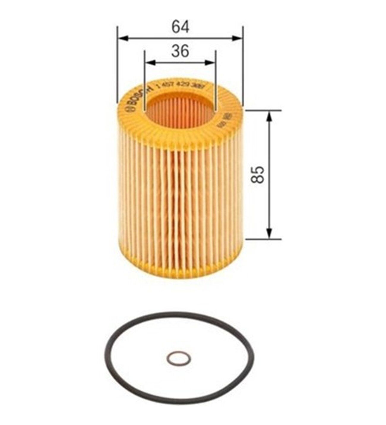 BOS-1457429308 Bosch Filtre Yağ (Kağıt)-(Hyundai Accent 03/06 Getz 02/06 1.5 Crdı 3Cyl)