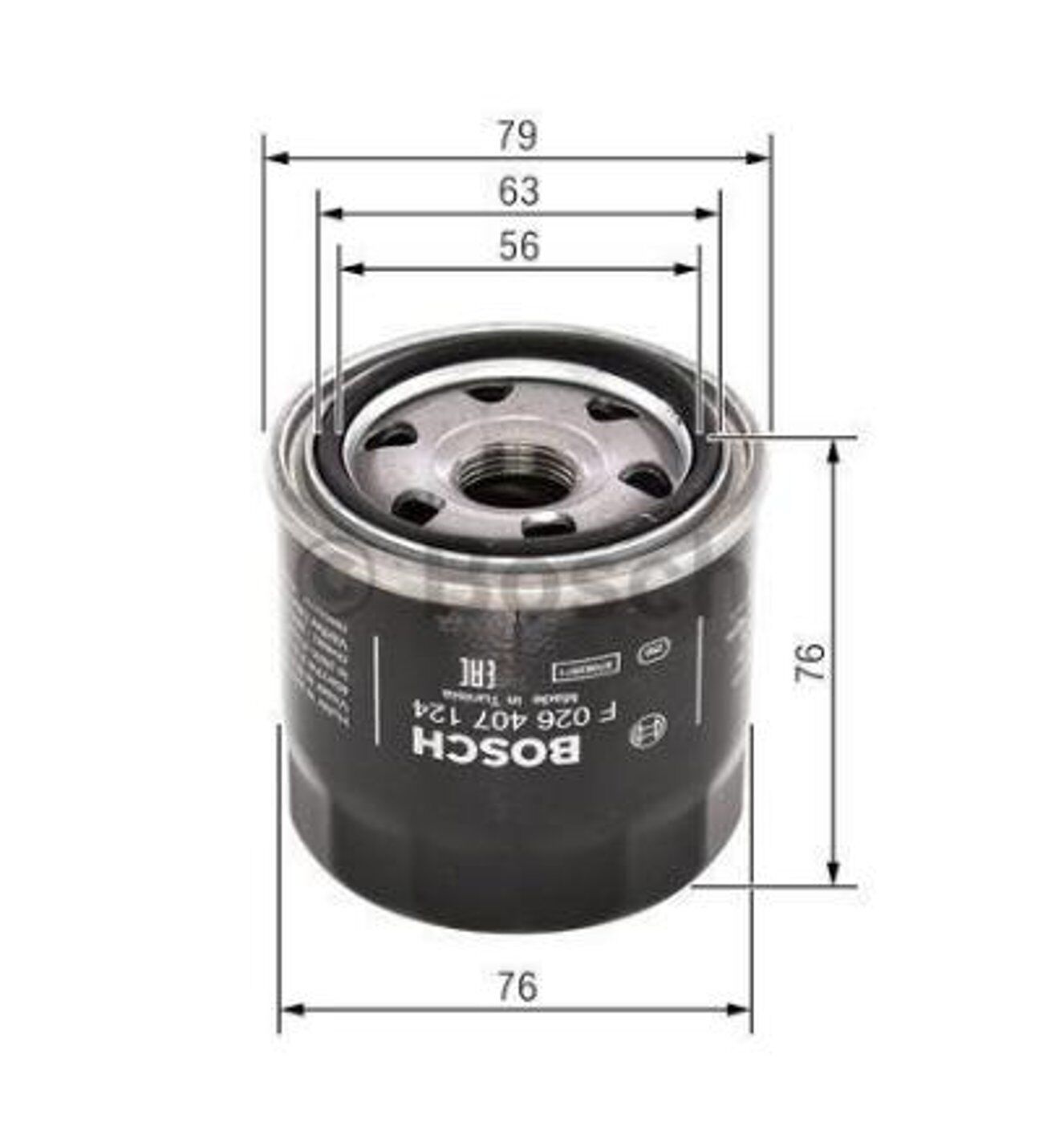 BOS-F026407124 Bosch Yağ Filtresi (Hyundai i30 1.4 1.6 1.6Gdı 11-/ Kia Cee'D 1.4Cvvt 1.6Gdı 12-)