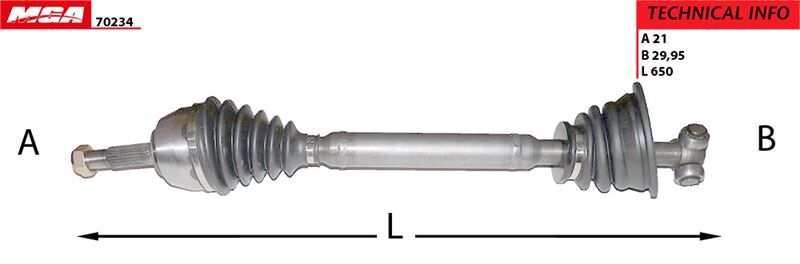 MGA-70234 Aks Komple Sol Abssiz Megane I 1.6 K7M 7701469375