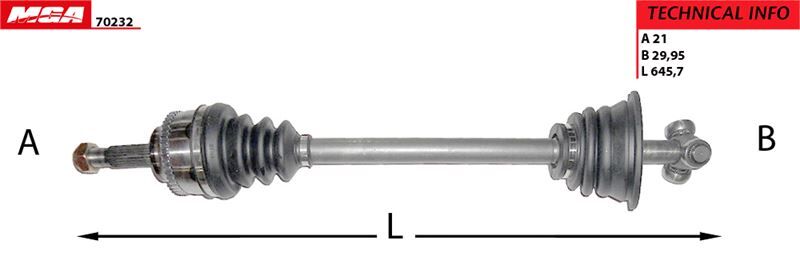 MGA-70232 Aks Komple Sol Abs'li Mekanik Vites Megane I 1.4 1.6 16V K4J K4M 8200090175