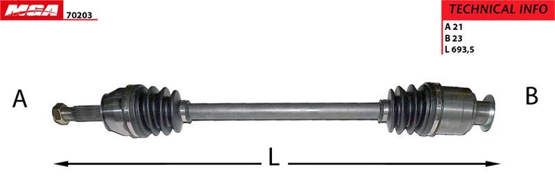 MGA-70203 Aks Komple Sağ Express 1.4 E6J 1.9 F8Q 8200323959