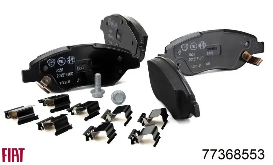 KALE 22476 194 15 ANS KD13 - Ön  Balata Fiat Egea 15> 1.4 1.5 T4 Hibrit 1.6 D K:19 Mm G:151.1 Mm (Büyük Tip) (8 Adet Klips) 77367923-77368553