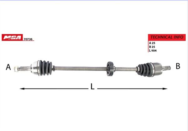 MGA-70736 Aks Komple Sağ-(Hyundai Accent 95/00/Accent 00/05 Benzinli / Excel 90/94)