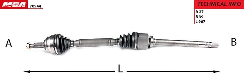 MGA-70944 Aks Komple Sağ 6 Vites Mekanik Laguna II 1.9 F9Q 8200169176