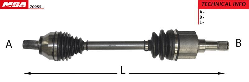 MGA-70955 Aks Komple Sol Vct (Ford Focus Cmax 1.6Tdci Otom.Şanz 03-) (36X26X582Mm) 3M513B437MG