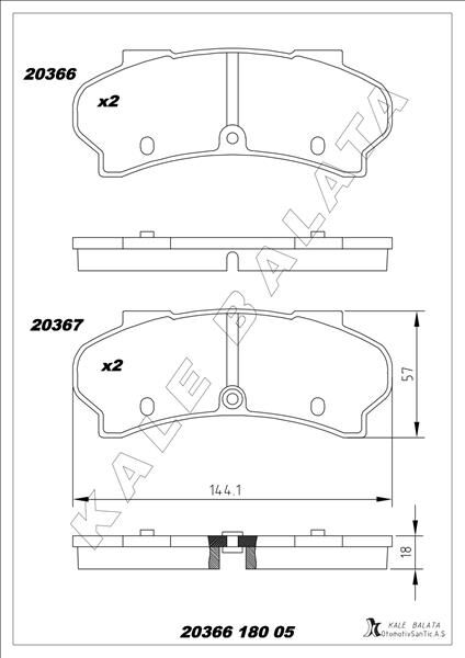 KALE 20366 180 05 ANS KD13 - Balata Ön J7-J990-