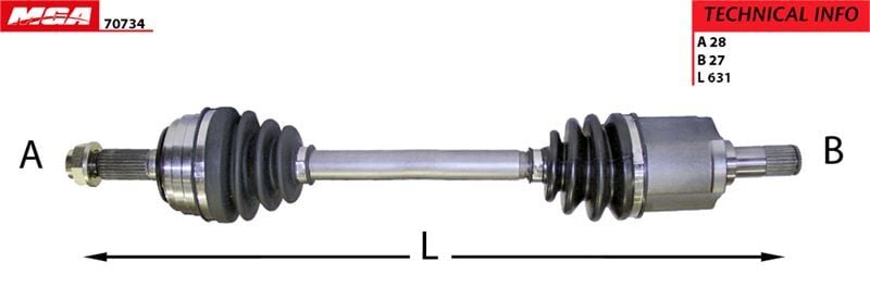 MGA-70734 Aks Komple Sağ-(Honda Accord 98/02 Manuel-Otomatik 70734