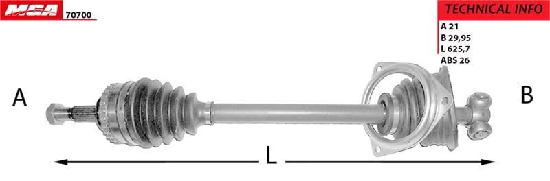MGA-70700 Aks Komple Sol Abs'li İnce Freeze Clio II Kangoo Symbol 1.4 E7J K7J 1.5 K9K 1.9 F8Q