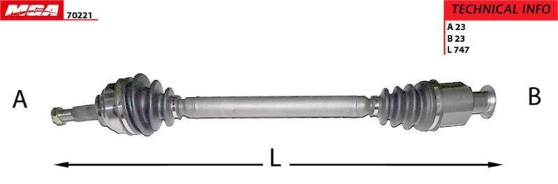 MGA-70221 Aks Komple Sağ Abs'siz Laguna I 1.6 16V K4M 2.0 16V F4R