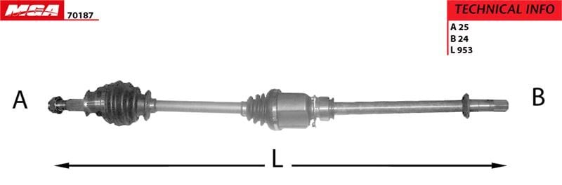 MGA-70187 Aks Sağ Mıllı Komple (Fiat Fiorino 1.3Mjtd 07)