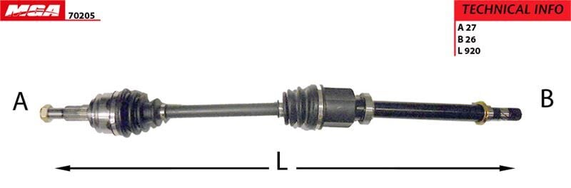 MGA-70205 Aks Komple Sağ 27 Diş 5 Vites Kangoo 3 (III)