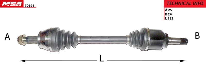 MGA-70191 Aks Sol Komple Mıllı (Fiat Linea 1.3Jtd 90 Hp 07)